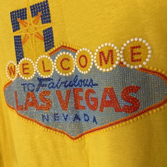 Welcome To Las Vegas Navada Yellow T-Shirt SZ XL - Picture 3 of 7